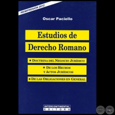ESTUDIOS DE DERECHO ROMANO - Autor: OSCAR PACIELLO - Año 2012